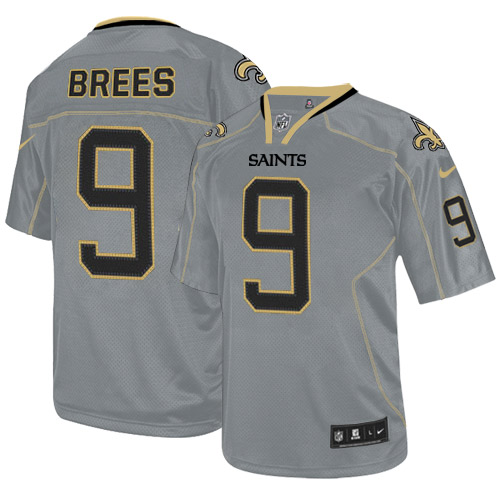 Youth Elite Drew Brees Nike Jersey Lights Out Grey - #9 NFL New Orleans Saints